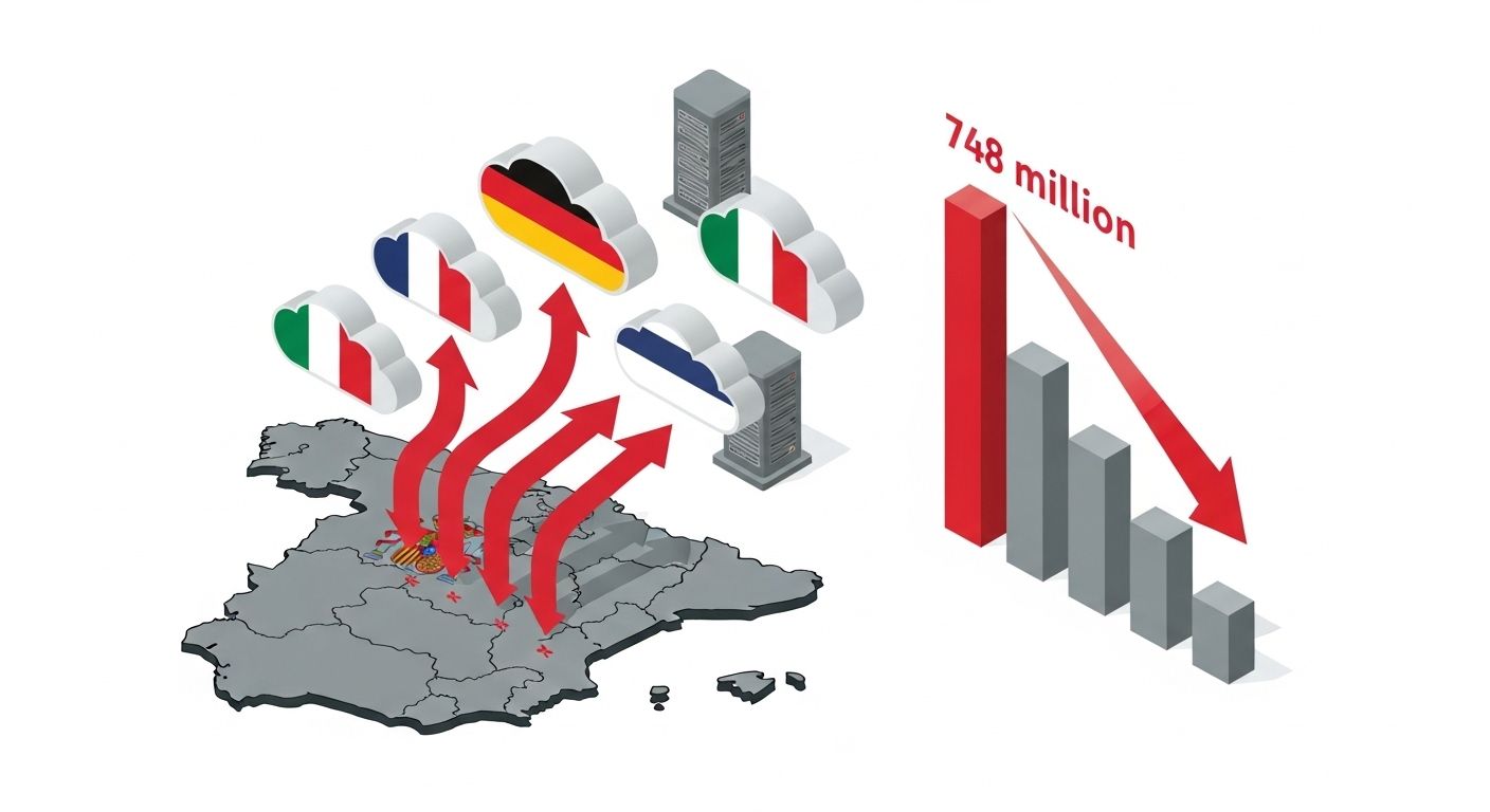 Escena futurista del juego online en España con hologramas de apuestas y gráficos